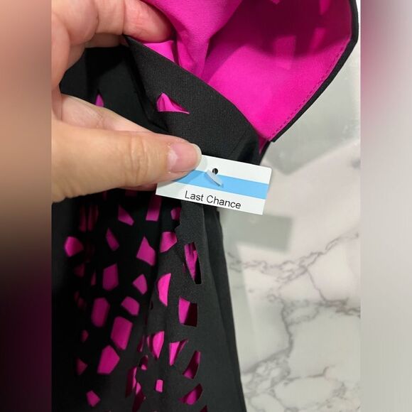 FOCUS by Shani - Laser Cut Dress With Flounce Size 10 - Picture 8 of 10